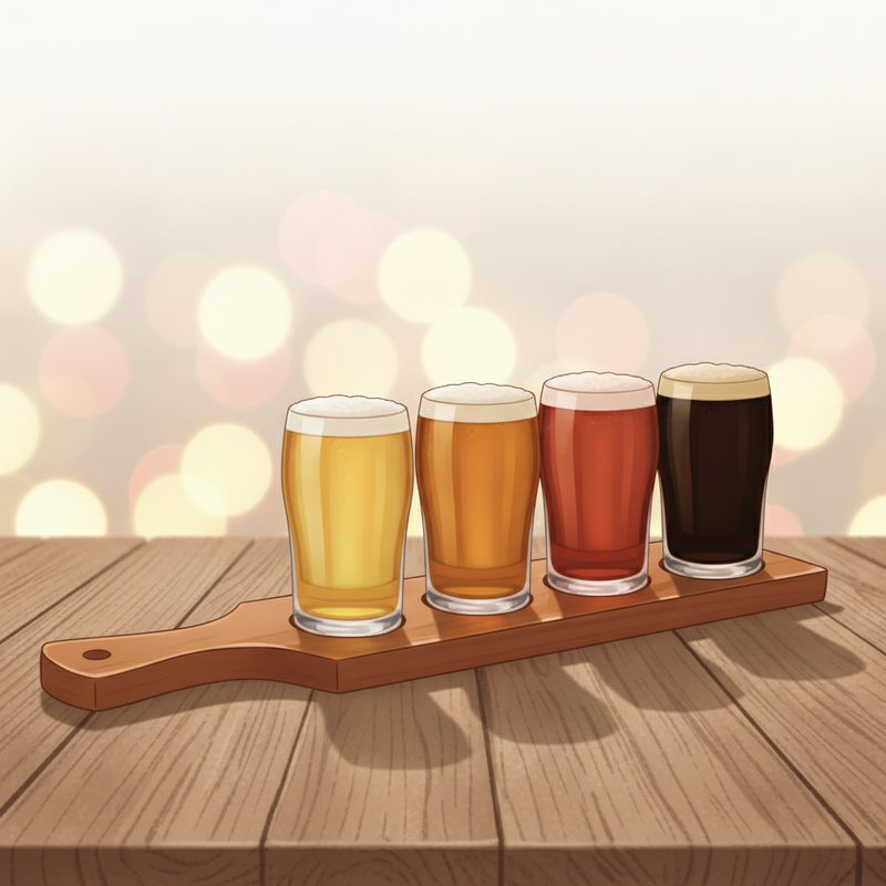 Illustration of Beer Flight Tasting Set