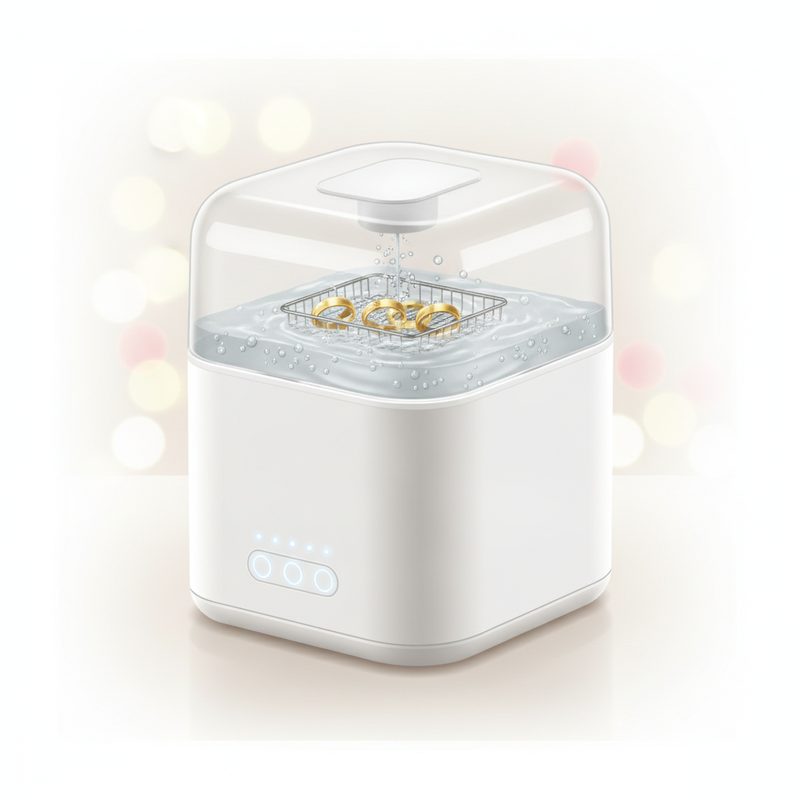 Illustration of Ultrasonic Jewelry Cleaner
