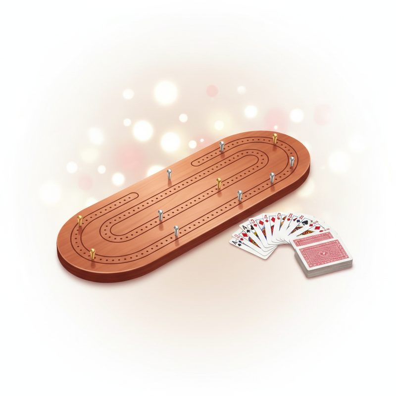 Illustration of Cribbage Board Set
