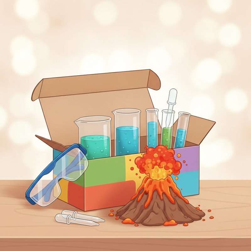 Illustration of Kids Science Experiment Kit