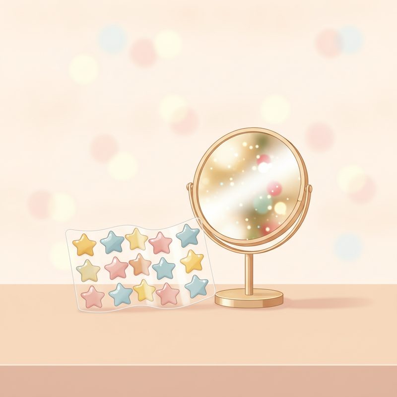 Illustration of Star Pimple Patches Set
