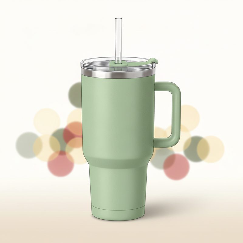 Illustration of Insulated Travel Tumbler (1L, straw lid)