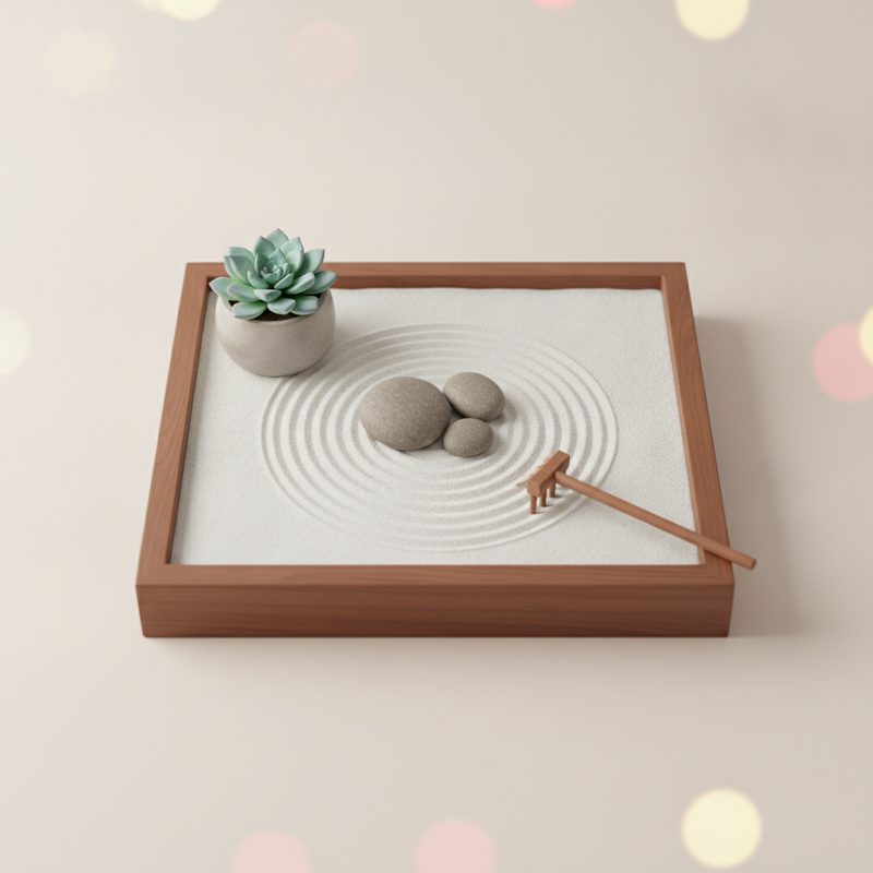 Illustration of Desktop Zen Garden Kit