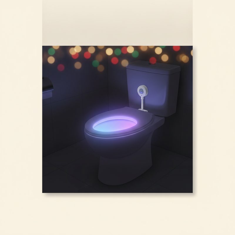 Illustration of Motion-Sensor Toilet Bowl Night Light