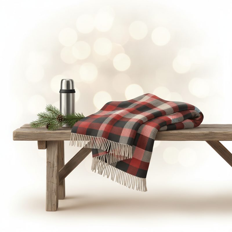 Illustration of Camp Plaid Wool Blanket