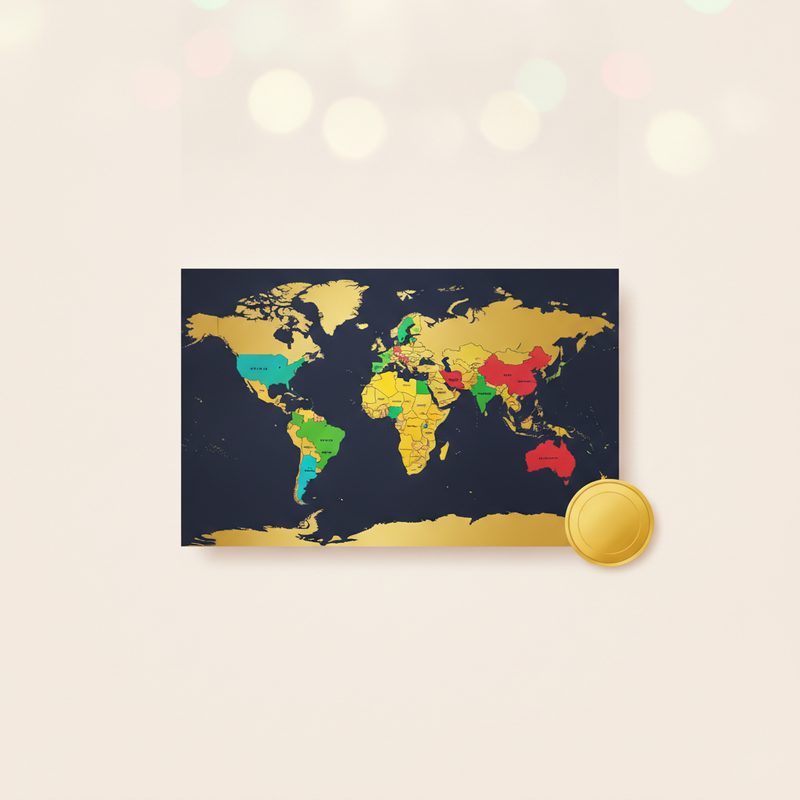 Illustration of Mini Scratch-Off World Map