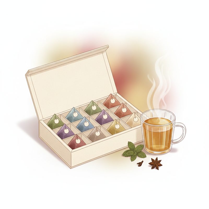 Illustration of Herbal Tea Sampler Gift Box