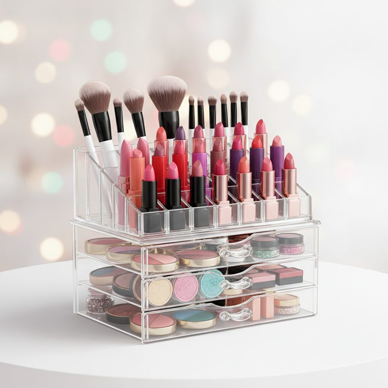 Illustration of Acrylic Makeup Organizer