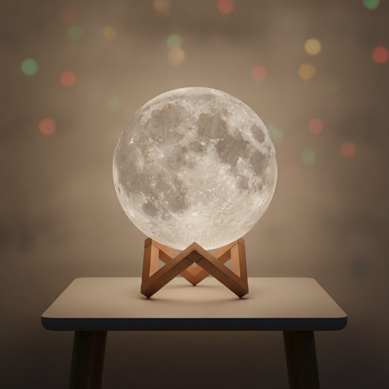 Illustration of 3D Moon Lamp (16 Colours)