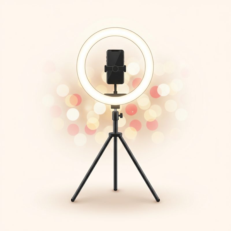 Illustration of Ring Light with Tripod