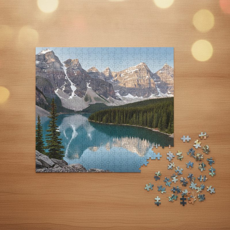 Illustration of 1000-Piece Canadian Landscape Puzzle
