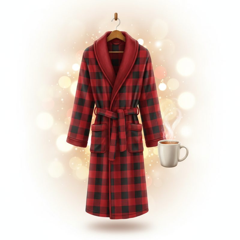 Illustration of Men's Flannel Robe
