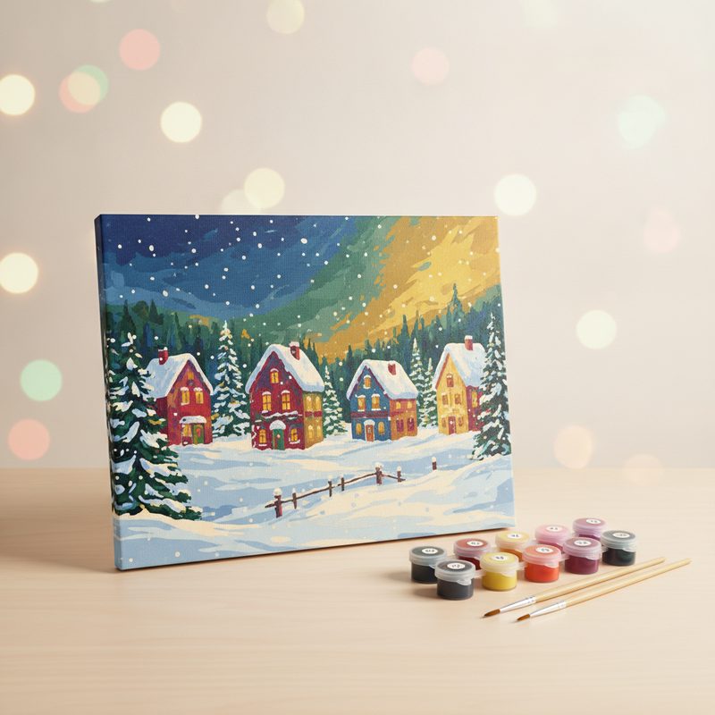 Illustration of Adult Paint-by-Numbers Kit