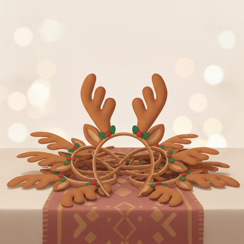 Illustration of Reindeer Antler Headbands Party Set