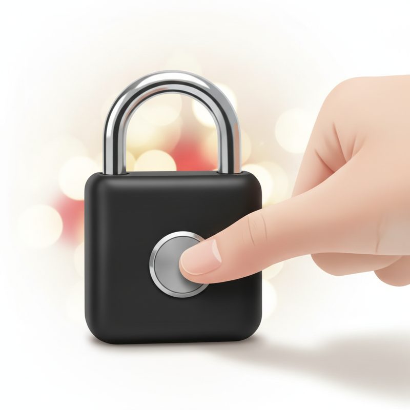 Illustration of Fingerprint Padlock