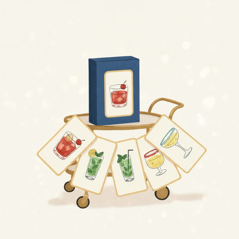 Illustration of Cocktail Recipe Card Deck