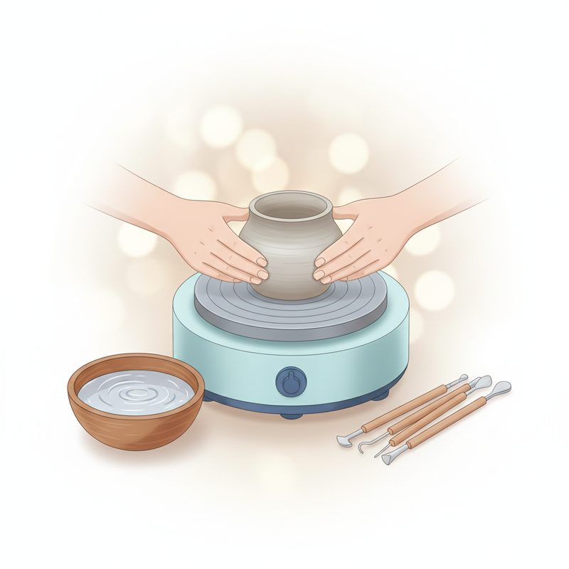 Illustration of Tabletop Pottery Wheel Kit