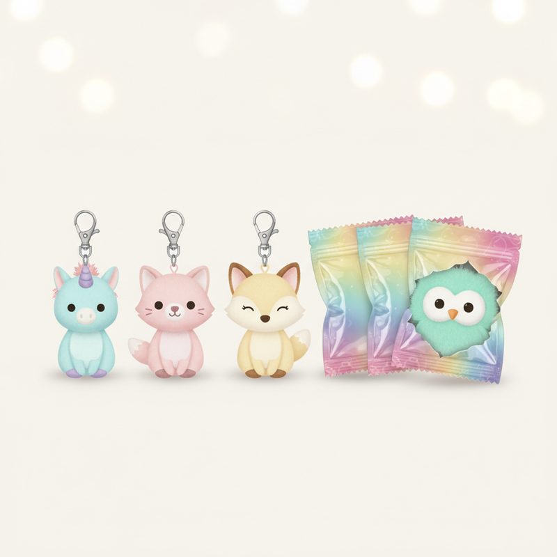 Illustration of Mystery Mini Plush Keychains (Set)