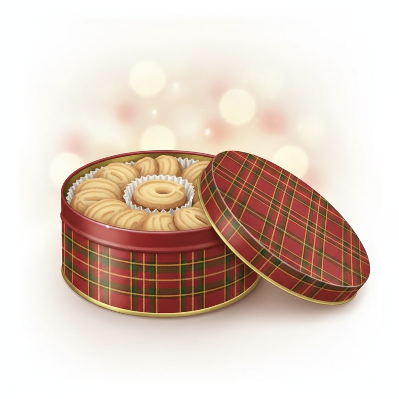 Illustration of Gourmet Shortbread Cookie Tin