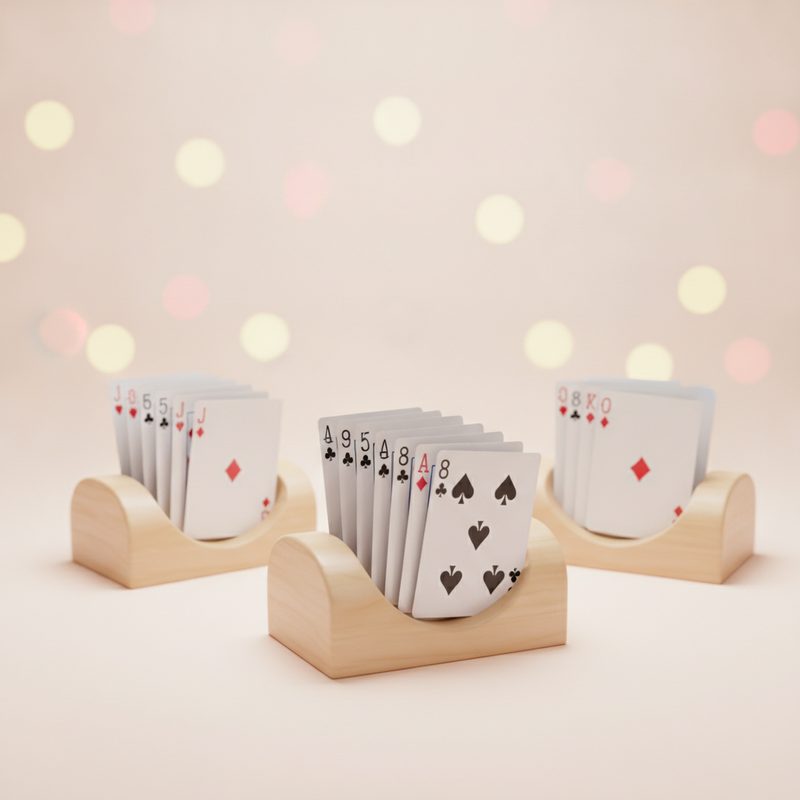 Illustration of Wooden Card Game Holders (Set)