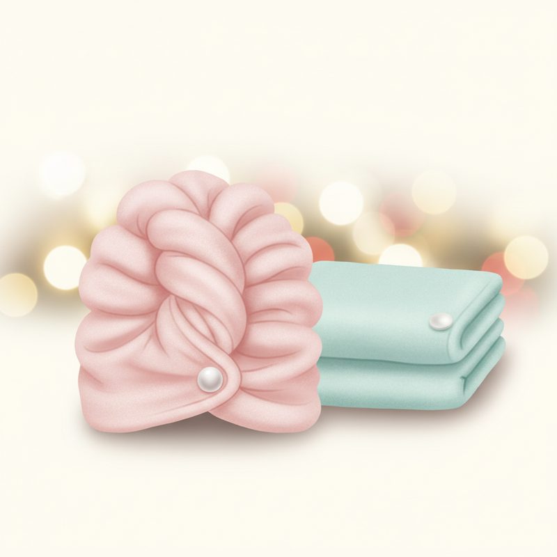 Illustration of Microfibre Hair Towel Wrap