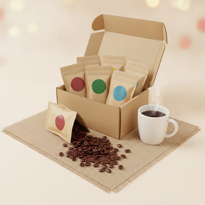 Illustration of Single-Origin Coffee Sampler