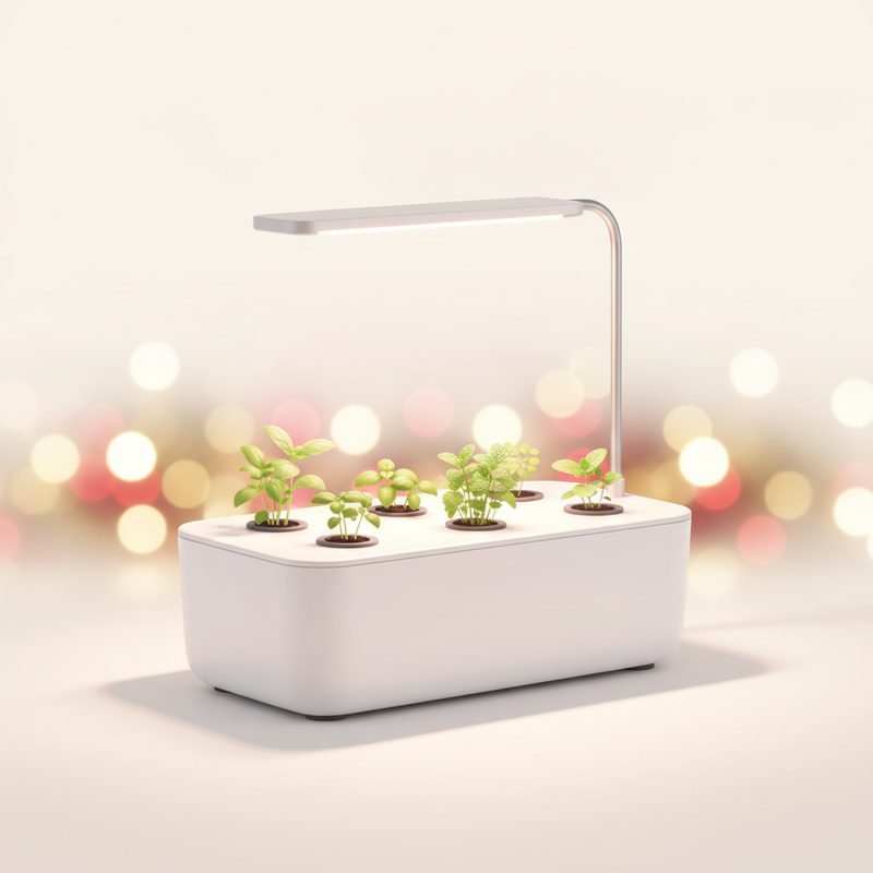 Illustration of Indoor Hydroponic Herb Garden