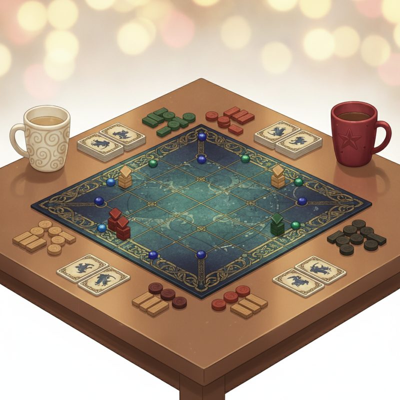 Illustration of Two-Player Strategy Board Game