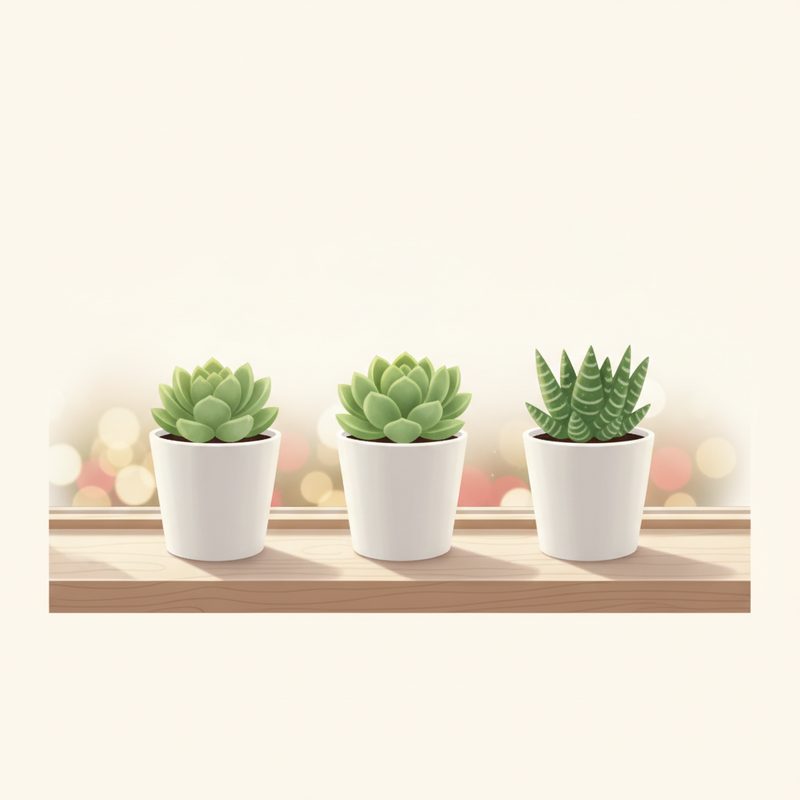 Illustration of Mini Succulent Trio Gift Set