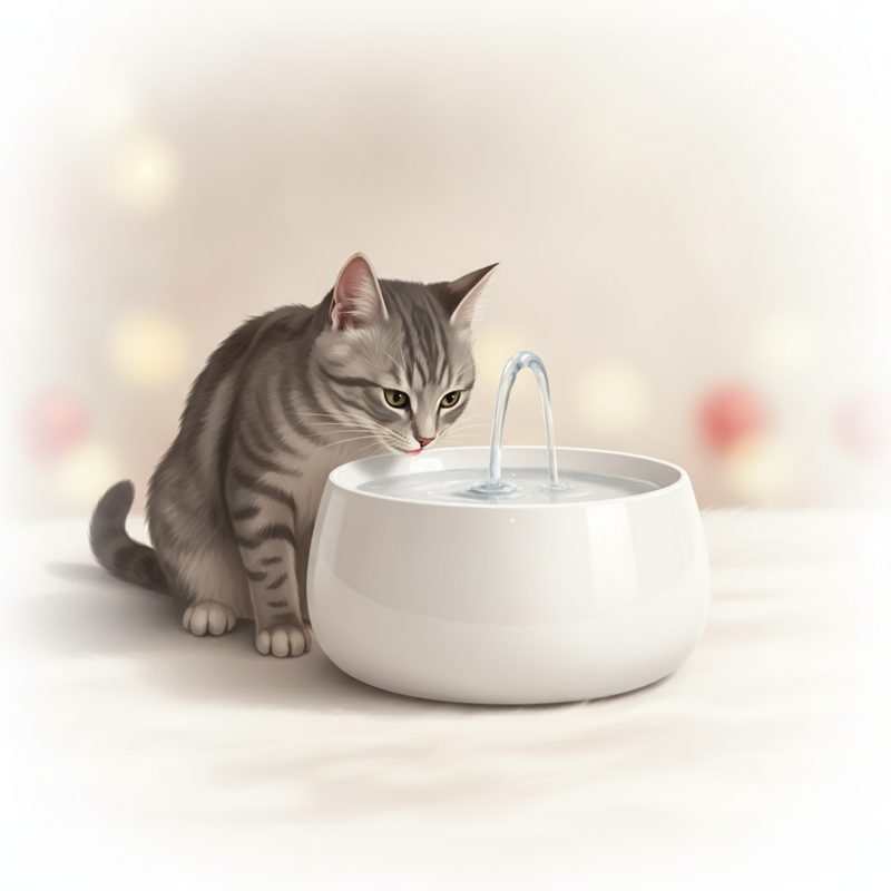 Illustration of Cat Water Fountain