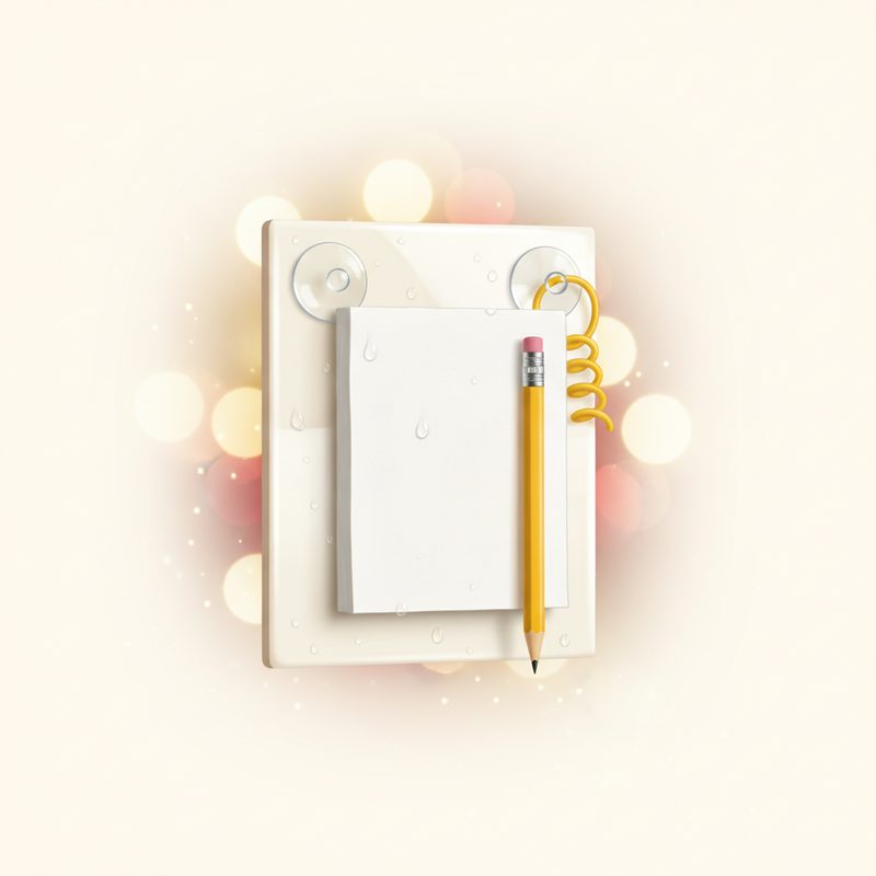 Illustration of Waterproof Shower Notepad