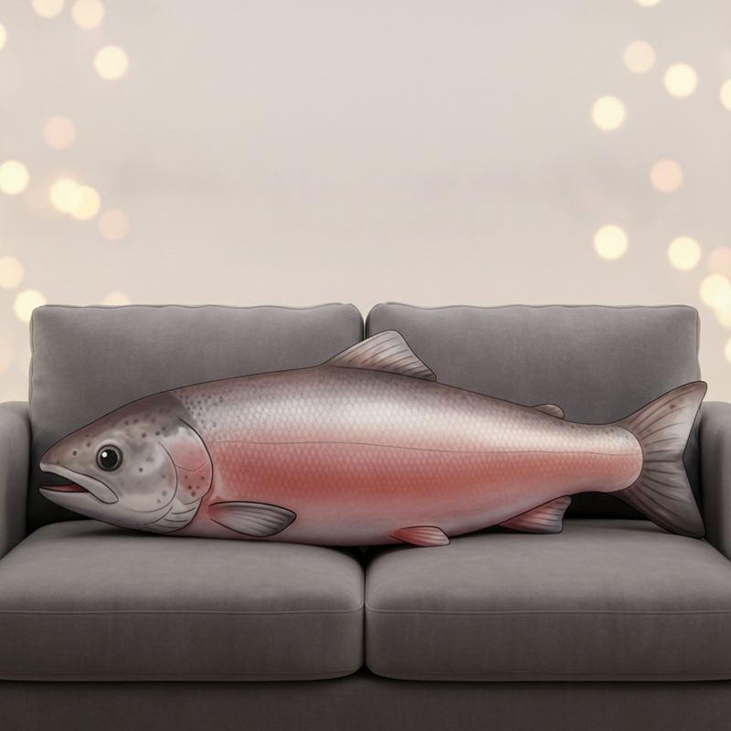 Illustration of Giant Salmon Plush Pillow (3 ft)