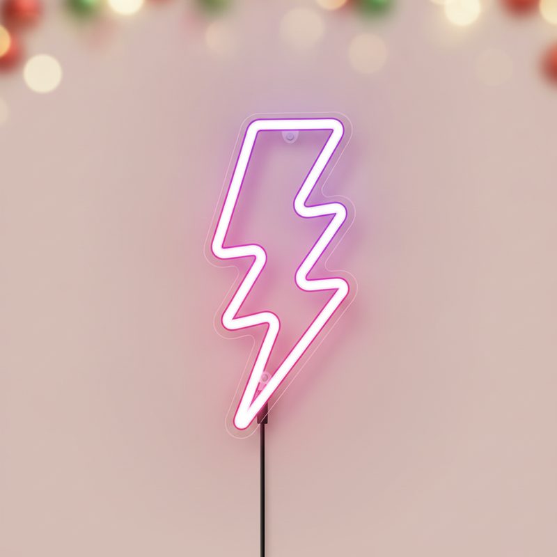 Illustration of Neon Lightning Wall Light