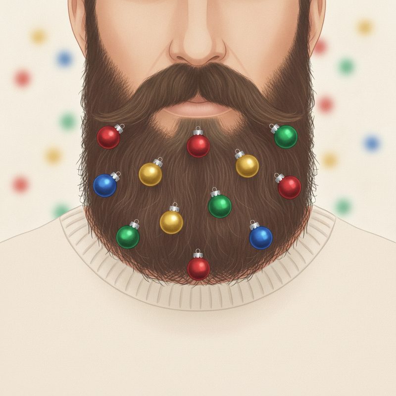 Illustration of Beard Baubles (12 Ornaments)