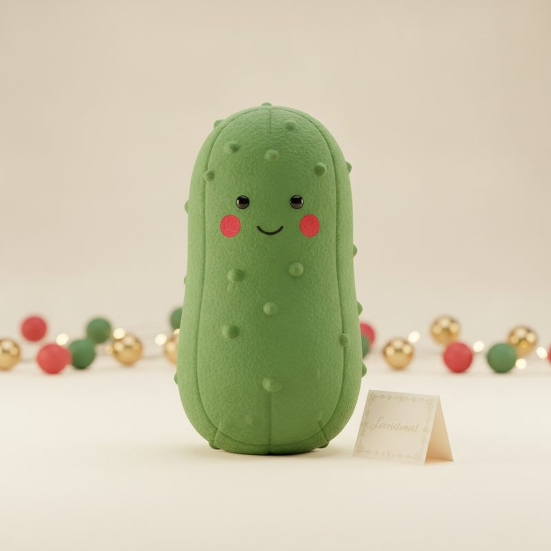 Illustration of Emotional Support Pickle Plush