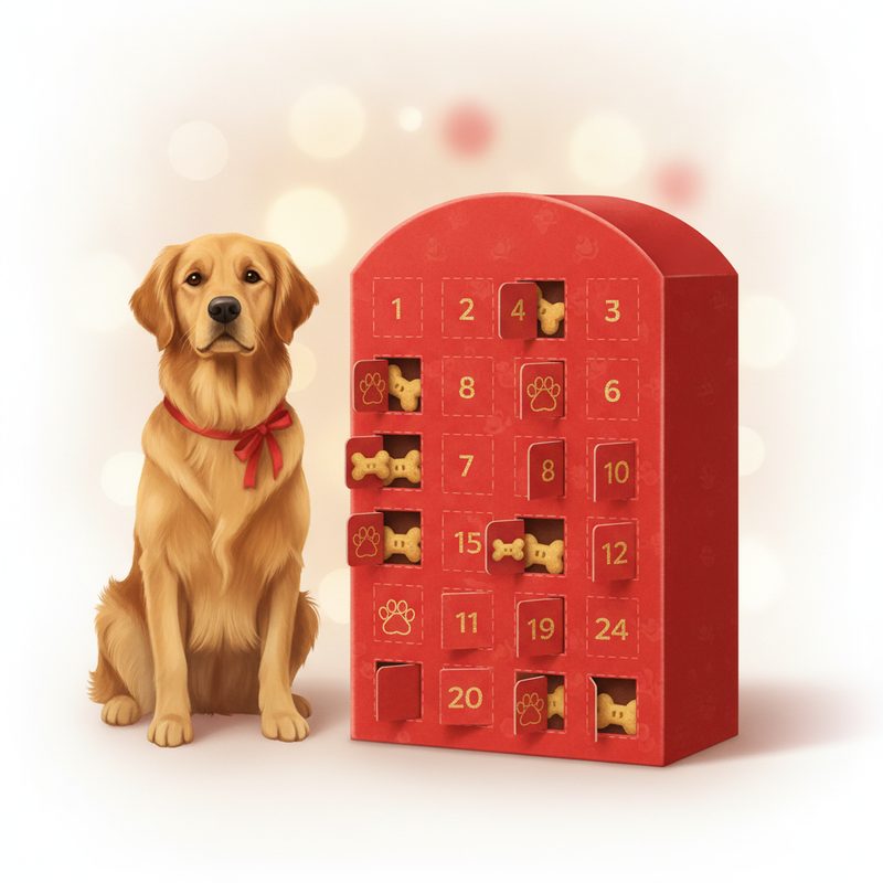 Illustration of Dog Treat Advent Calendar