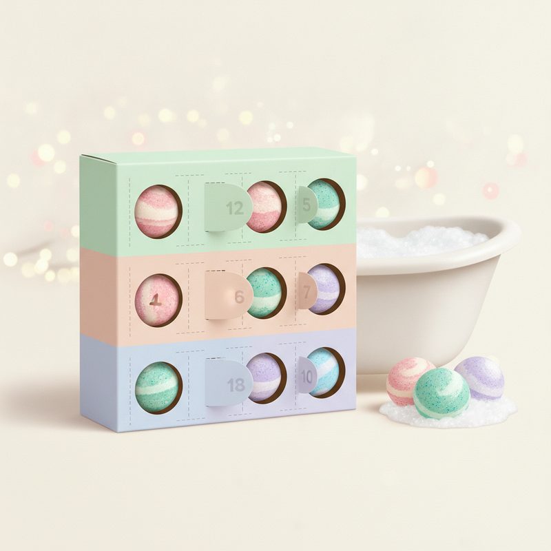 Illustration of Bath Bomb Advent Calendar (12 Days)