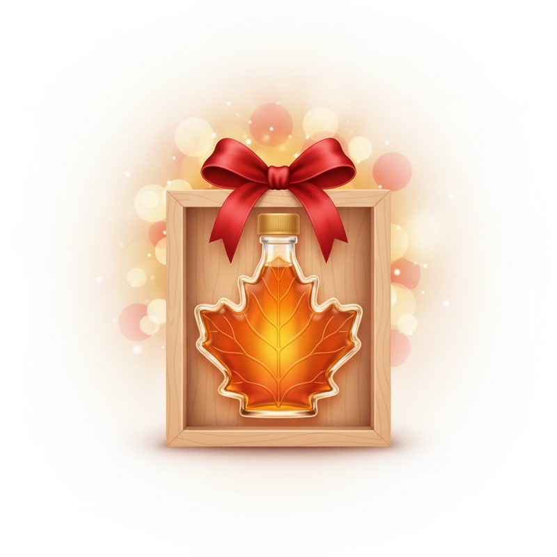 Illustration of Pure Canadian Maple Syrup Gift Box