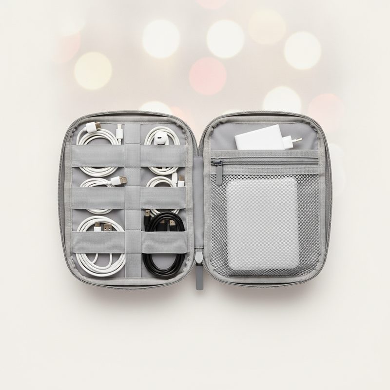 Illustration of Travel Cable Organizer Pouch