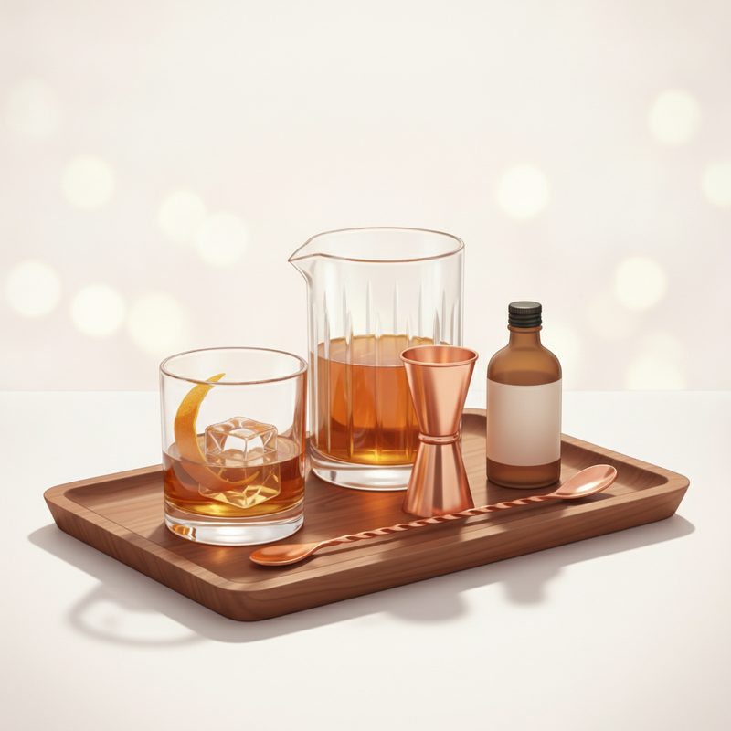 Illustration of Old Fashioned Cocktail Kit