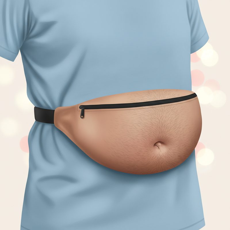 Illustration of Dad Bod Belly Fanny Pack