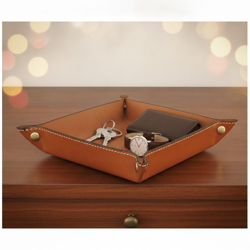 Illustration of Leather Valet Tray
