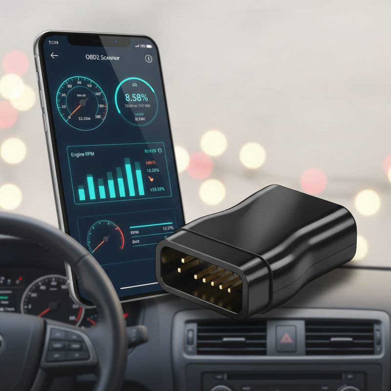 Illustration of Bluetooth OBD2 Car Scanner