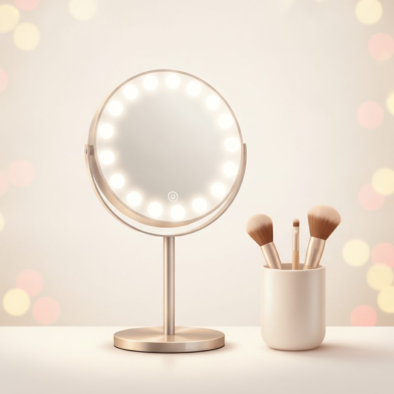 Illustration of Lighted Makeup Mirror