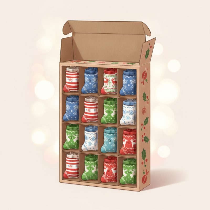 Illustration of Sock Advent Calendar (12 Days of Socks)