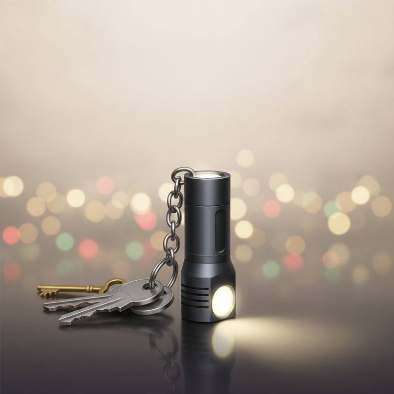 Illustration of Rechargeable Keychain Flashlight
