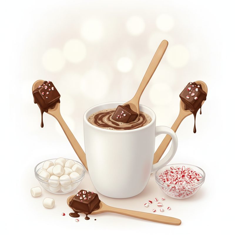 Illustration of DIY Hot Chocolate Stirrer Spoons Kit
