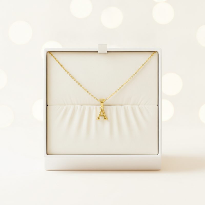 Illustration of Initial Pendant Necklace