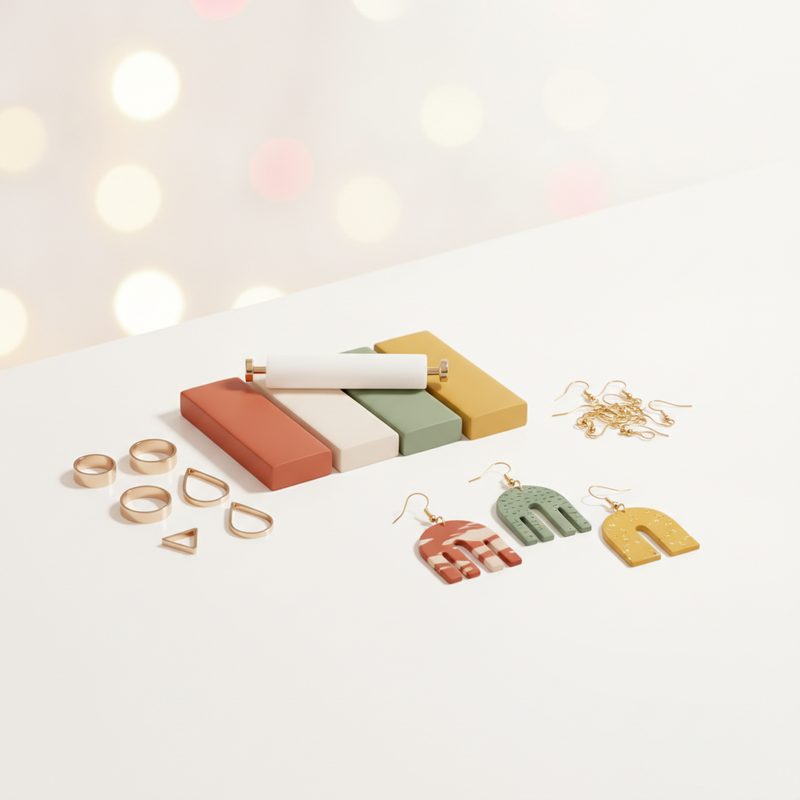 Illustration of Clay Earring Making Kit