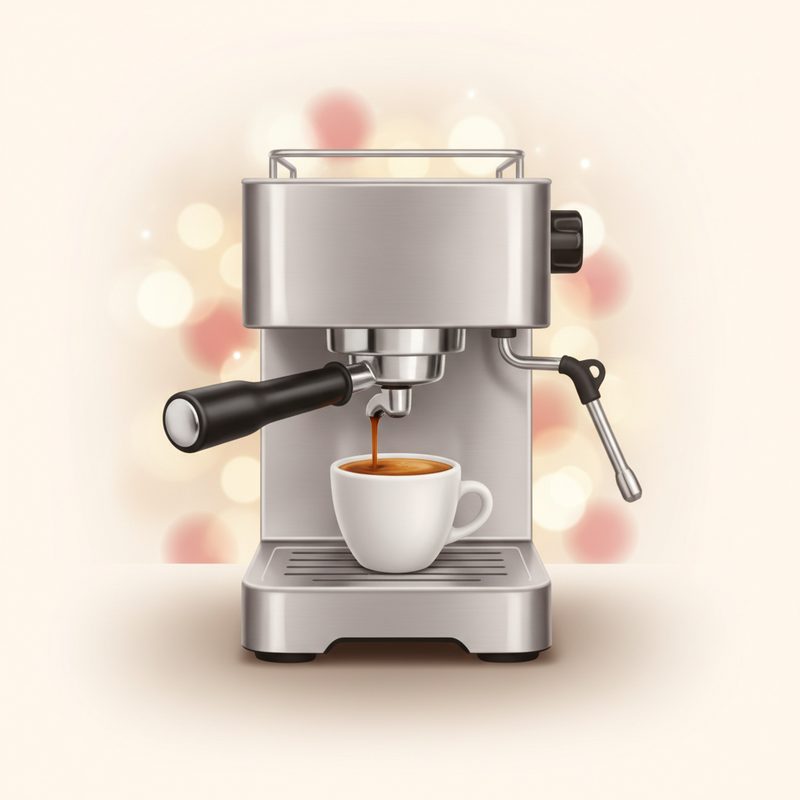 Illustration of Compact Espresso Machine